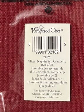 Pampered Chef Red Fabric sparkle napkins- set of 8